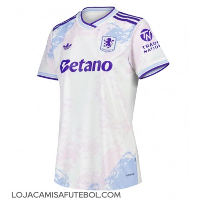 Camisa de Futebol Aston Villa Amadou Onana #24 Equipamento Alternativo Mulheres 2025-26 Manga Curta Camisa de Futebol Aston Villa Amadou Onana #24 Equipamento Alternativo Mulheres 2025-26 Manga Curta